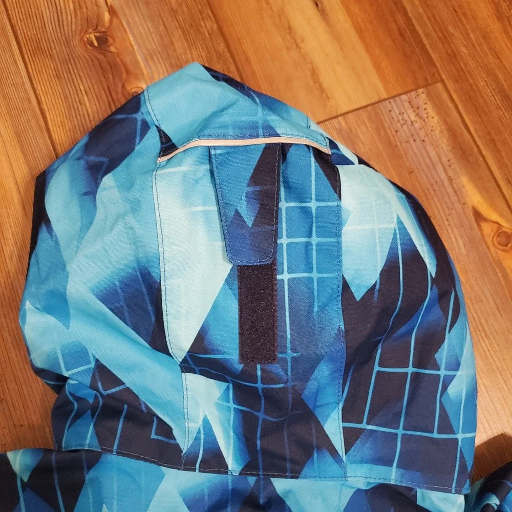 Columbia Kids Blue Geometric Omni-Tech Interchange Jacket L 14/16 OUTER SHELL